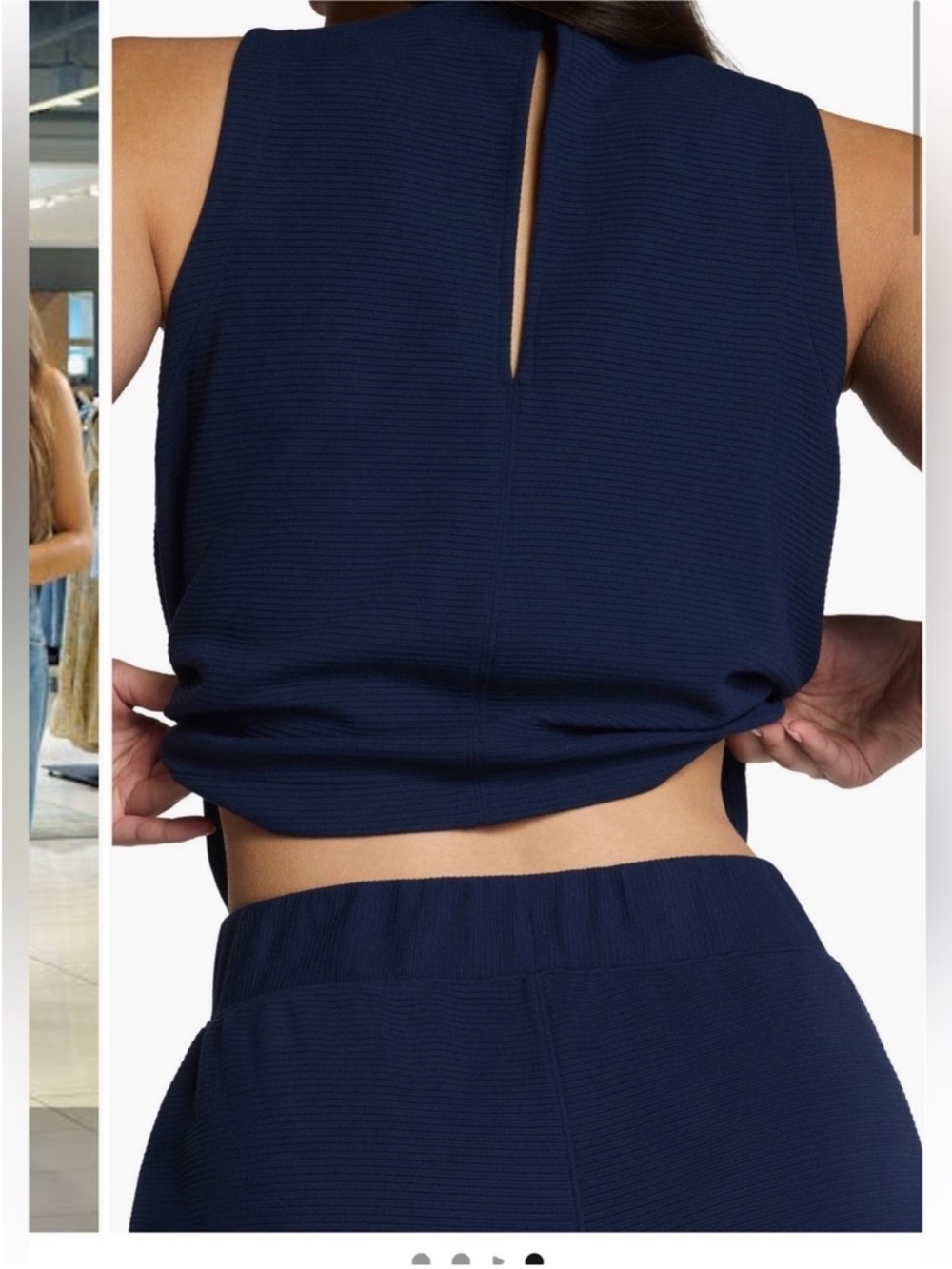 Spanx Airessentials French Rib Jumpsuit in Timeless Navy Blue - Picture 2 of 8
